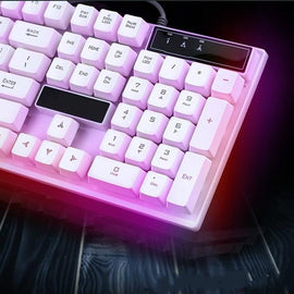 Ninja Dragons White Knight Gaming Keyboard and Mouse Set